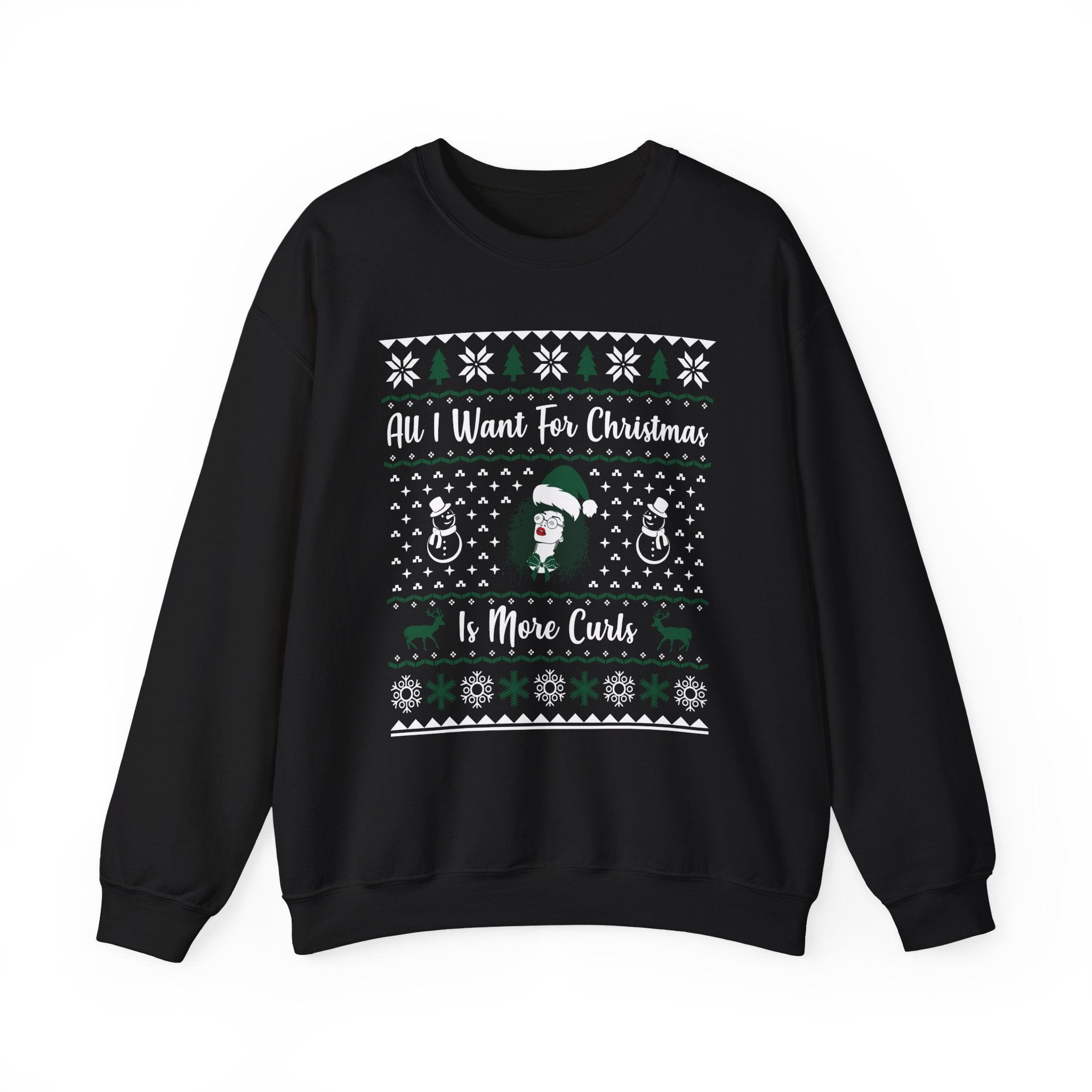 Curly Green Christmas Sweatshirt